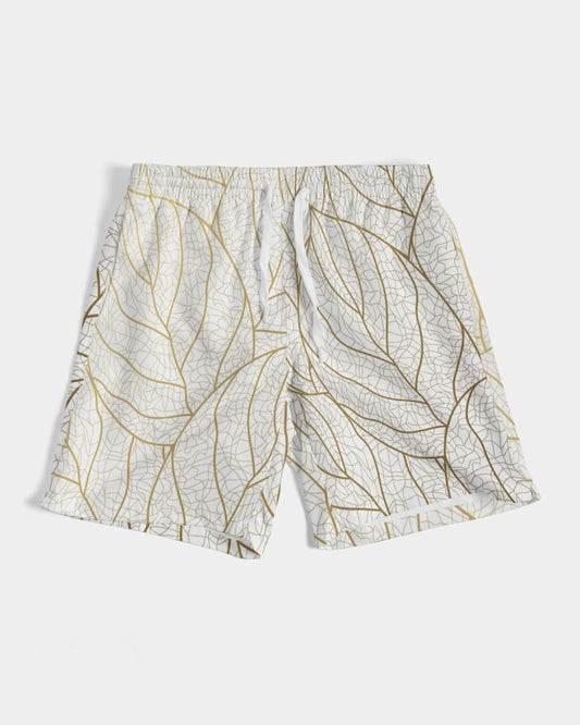 Abstract Gold Leaves 7" Classic Men Swim Trunk