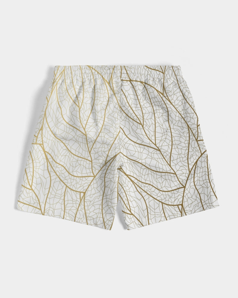 Abstract Gold Leaves 7" Classic Men Swim Trunk